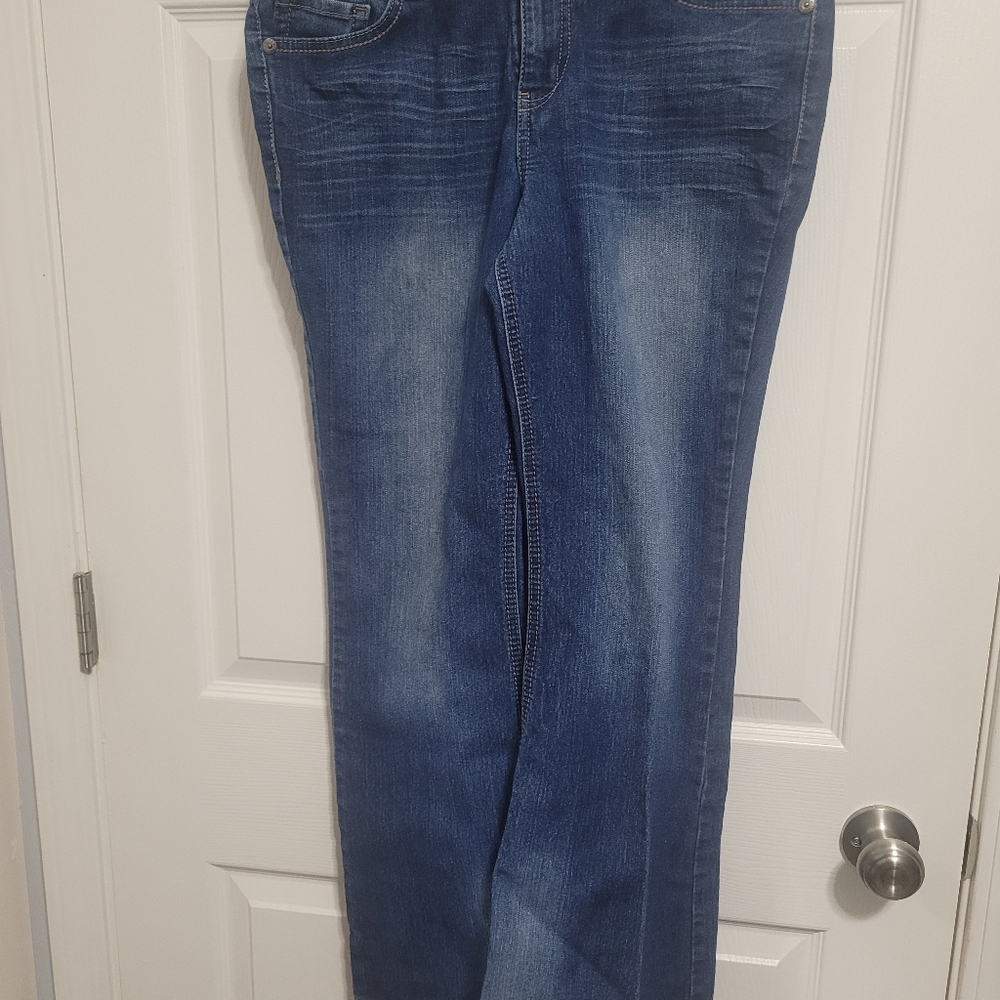 LEI Dark Blue Straight Leg Women's Jeans-Vintage